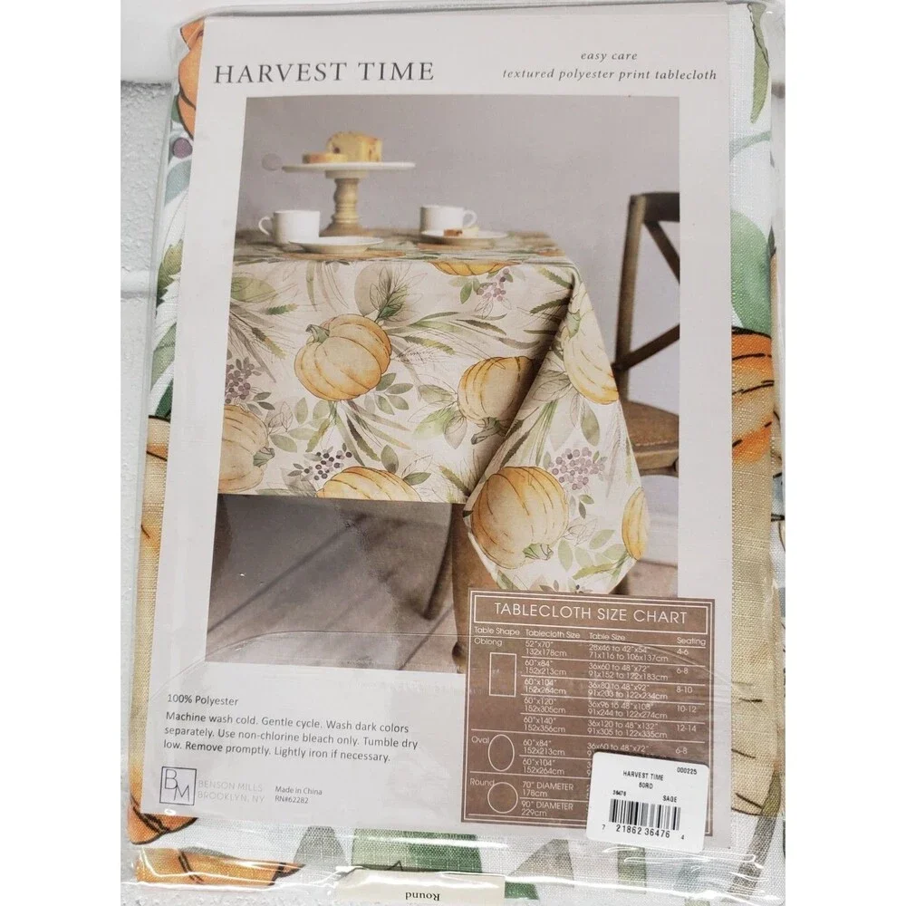 1 Printed Fabric Tablecloth, 60